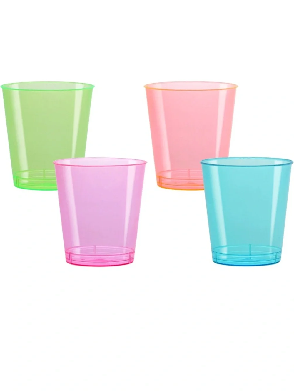 Party Dimensions 60 Count Neon Pink, Green, Orange & Blue Plastic Tumblers 2oz